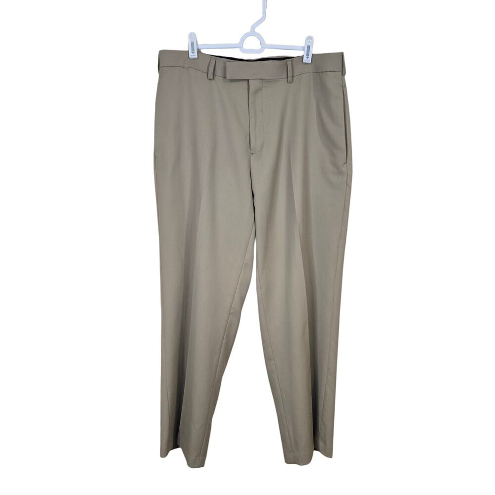 Men's Apt. 9 Tan Beige Wool Blend Slacks Dress Pants | Size 34 x 29